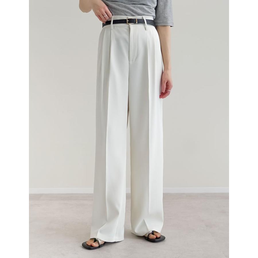 ワイドパンツ レディース パンツ 低身長 高身長 XL スラックス ベルトループ ウエストバックゴム ポケットあり 春夏[mb] | Re:EDIT | 10