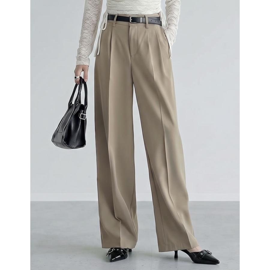 ワイドパンツ レディース パンツ 低身長 高身長 XL スラックス ベルトループ ウエストバックゴム ポケットあり 春夏[mb] | Re:EDIT | 12