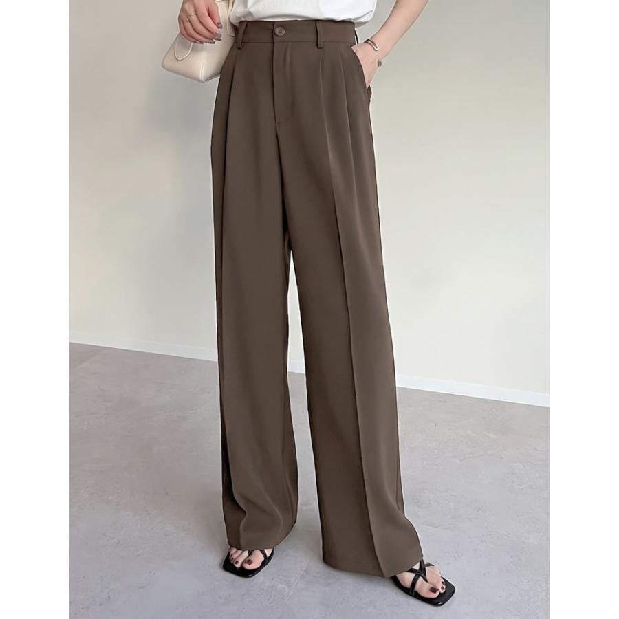 ワイドパンツ レディース パンツ 低身長 高身長 XL スラックス ベルトループ ウエストバックゴム ポケットあり 春夏[mb] | Re:EDIT | 14