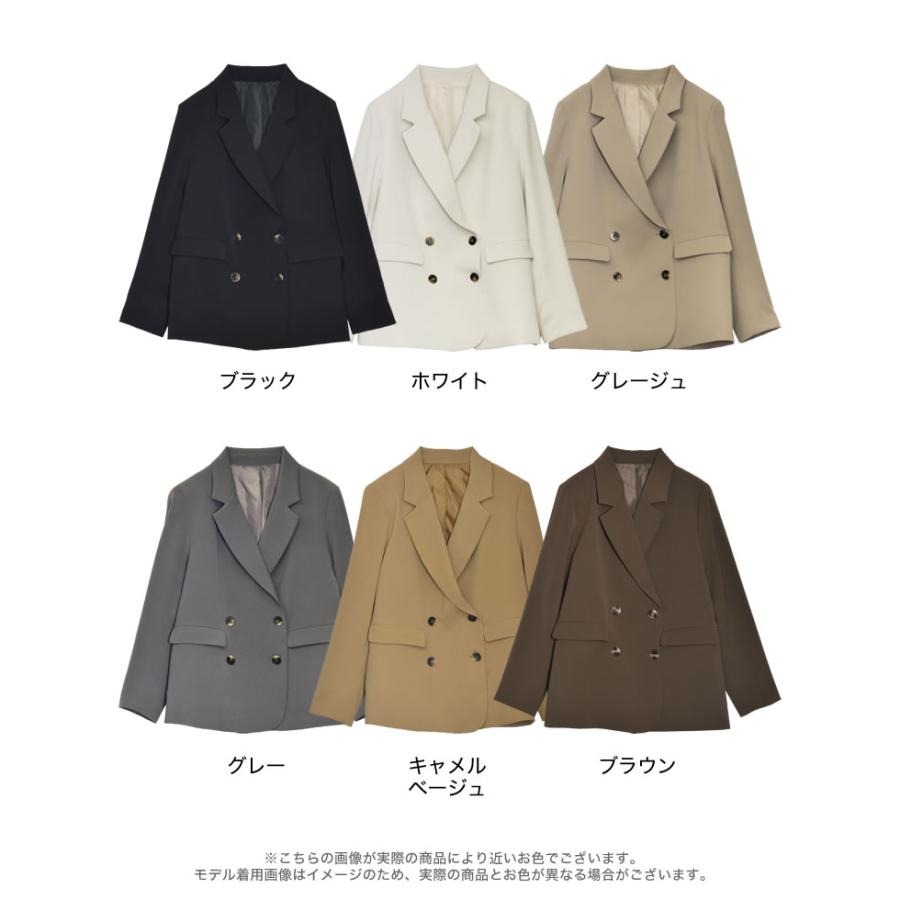ジャケット アウター レディース 6色 M/L テーラード ライトアウター スーツ ダブルボタン オケージョン ポケットあり 秋冬 | Re:EDIT | 23