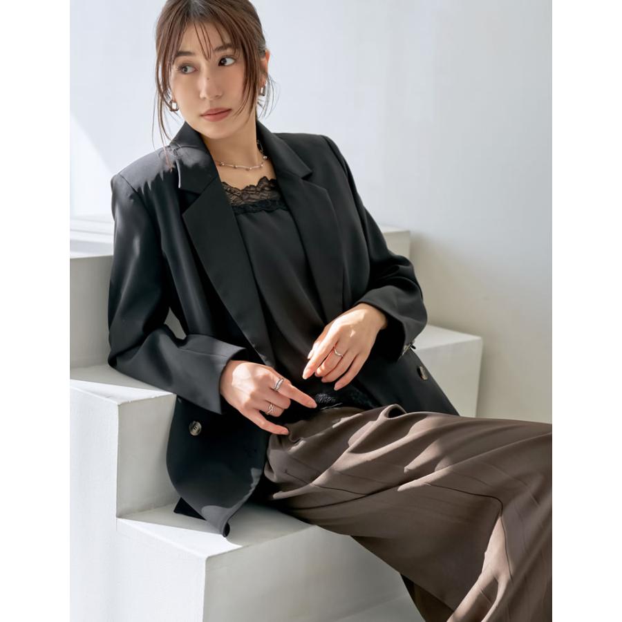 ジャケット アウター レディース 6色 M/L テーラード ライトアウター スーツ ダブルボタン オケージョン ポケットあり 秋冬 | Re:EDIT | 08