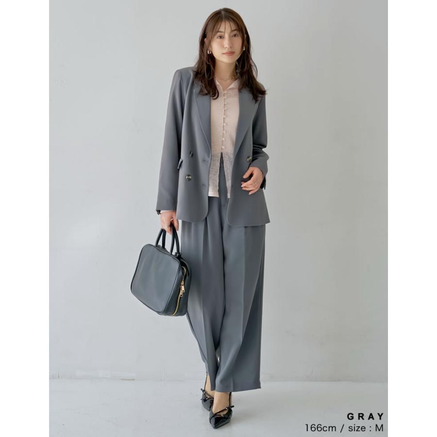 ジャケット アウター レディース 6色 M/L テーラード ライトアウター スーツ ダブルボタン オケージョン ポケットあり 秋冬 | Re:EDIT | 11