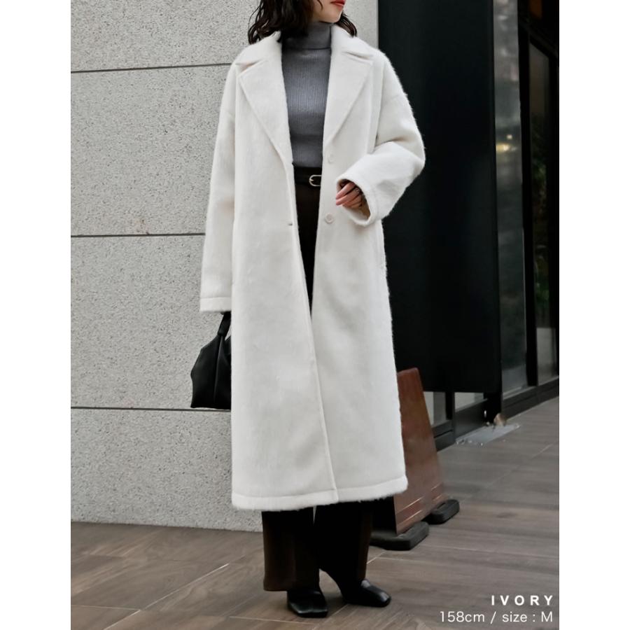 EPOCA ツイードラビットロングコートジャケット40メイド・イン・ジャパン Re:EDIT（リエディ） コート アウター ロング レディース 5色 Mサイズ