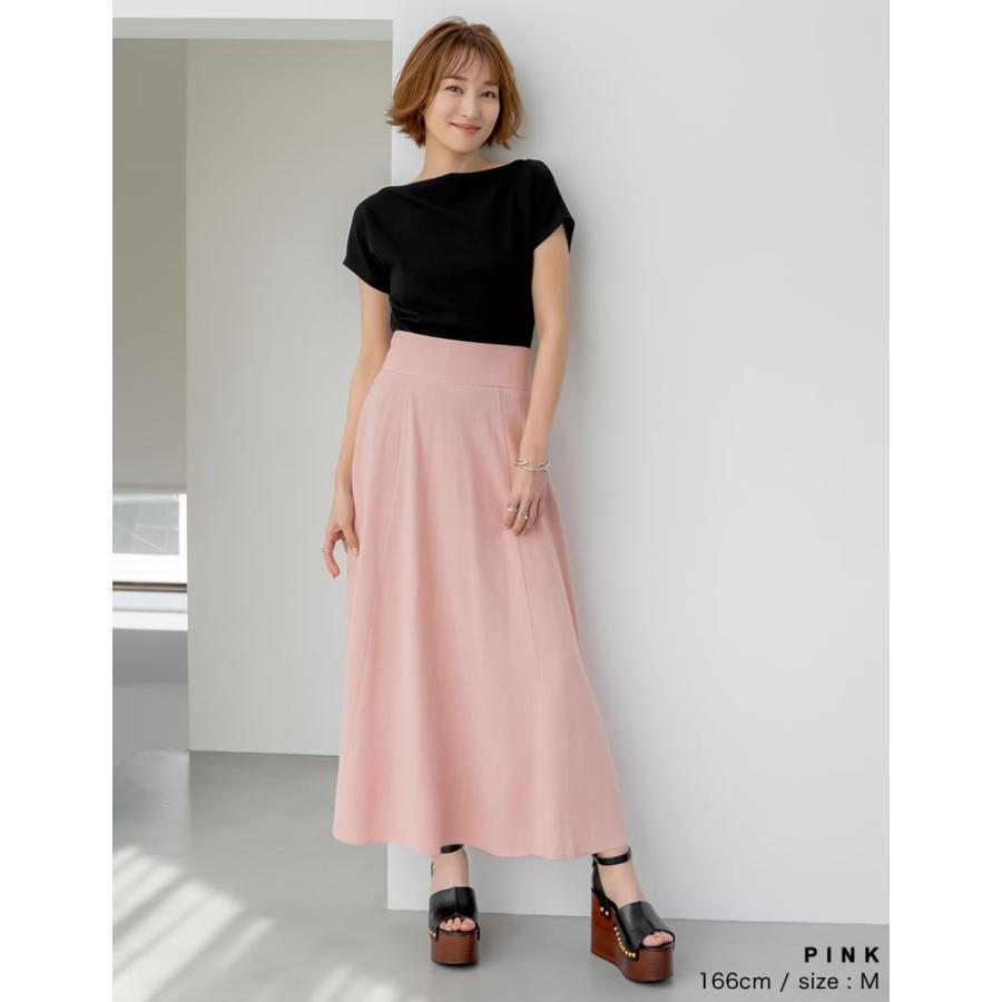 Re:EDIT スカート レディース フレアスカート ロングスカート リネン混  