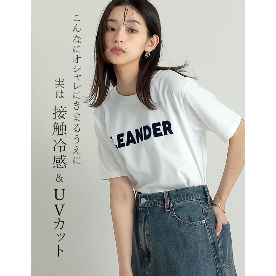 Tシャツ レディース トップス 新色追加 カットソー ロゴT 半袖 接触冷感 ひんやり 涼しい 涼感 UVカット 2025春夏[mb] | Re:EDIT | 12
