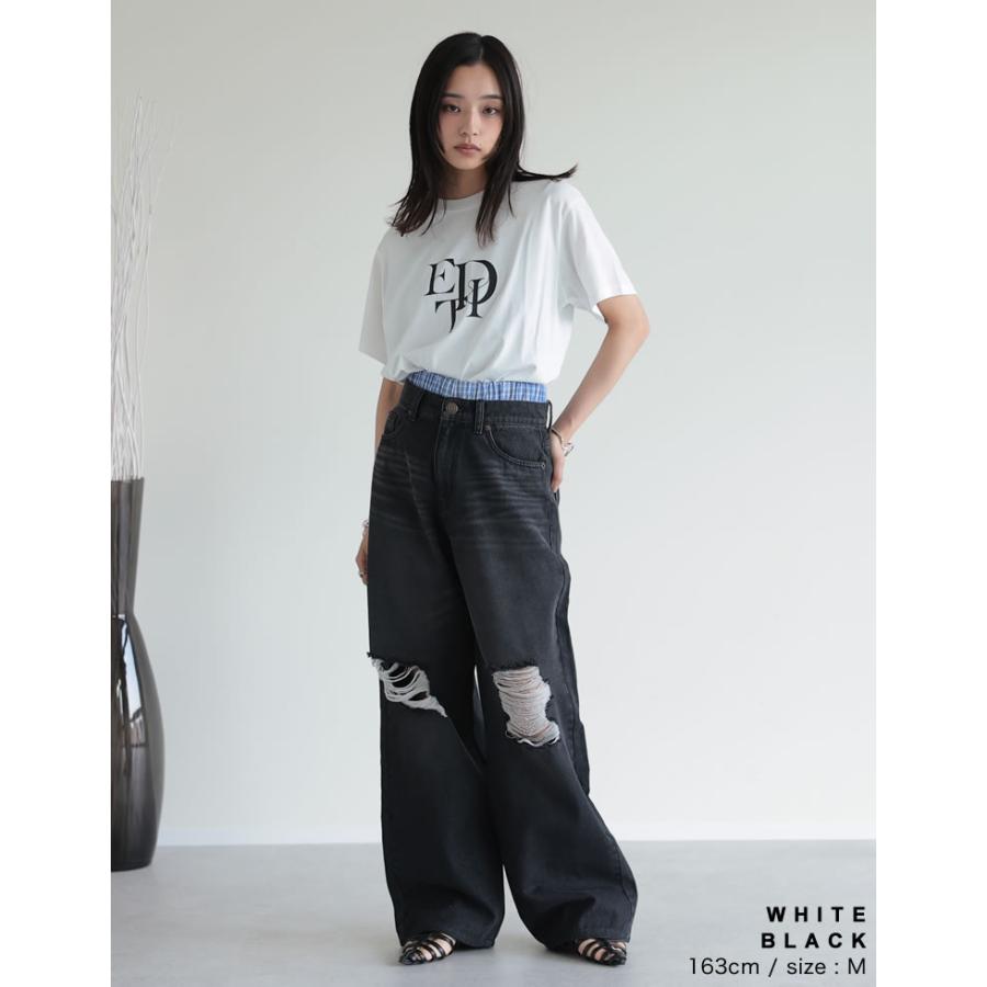 Tシャツ レディース カットソー ロゴTシャツ トップス 接触冷感 UVカット 日焼け対策 紫外線対策 春夏[mb] | Re:EDIT | 07