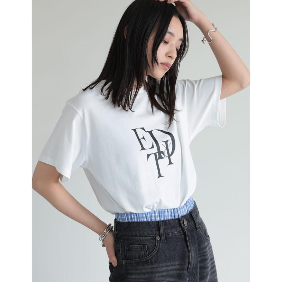 Tシャツ レディース カットソー ロゴTシャツ トップス 接触冷感 UVカット 日焼け対策 紫外線対策 春夏[mb] | Re:EDIT | 08