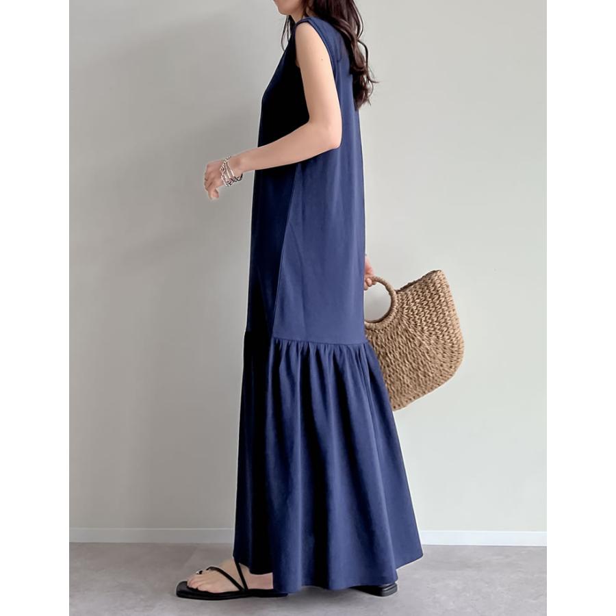 ワンピース レディース マーメイド ティアード 切り替え ロング コットン 低身長 高身長 2025春夏 | Re:EDIT | 17
