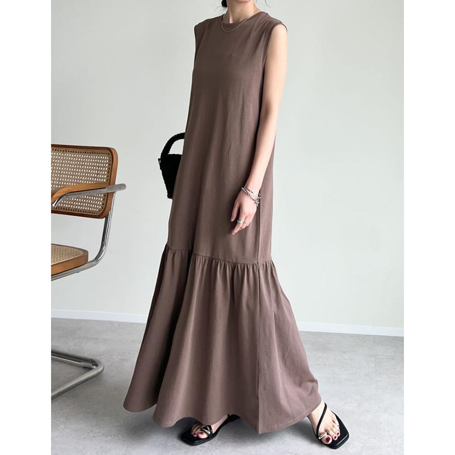 ワンピース レディース マーメイド ティアード 切り替え ロング コットン 低身長 高身長 2025春夏 | Re:EDIT | 09