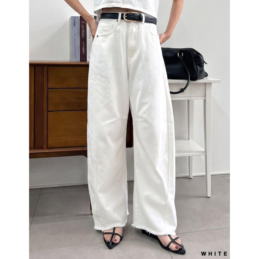 Chloe新品未使用バレルレッグWHITEソフトジーンズ Re:EDIT（リエディ） デニム レディース パンツ バレルレッグ 低身長高