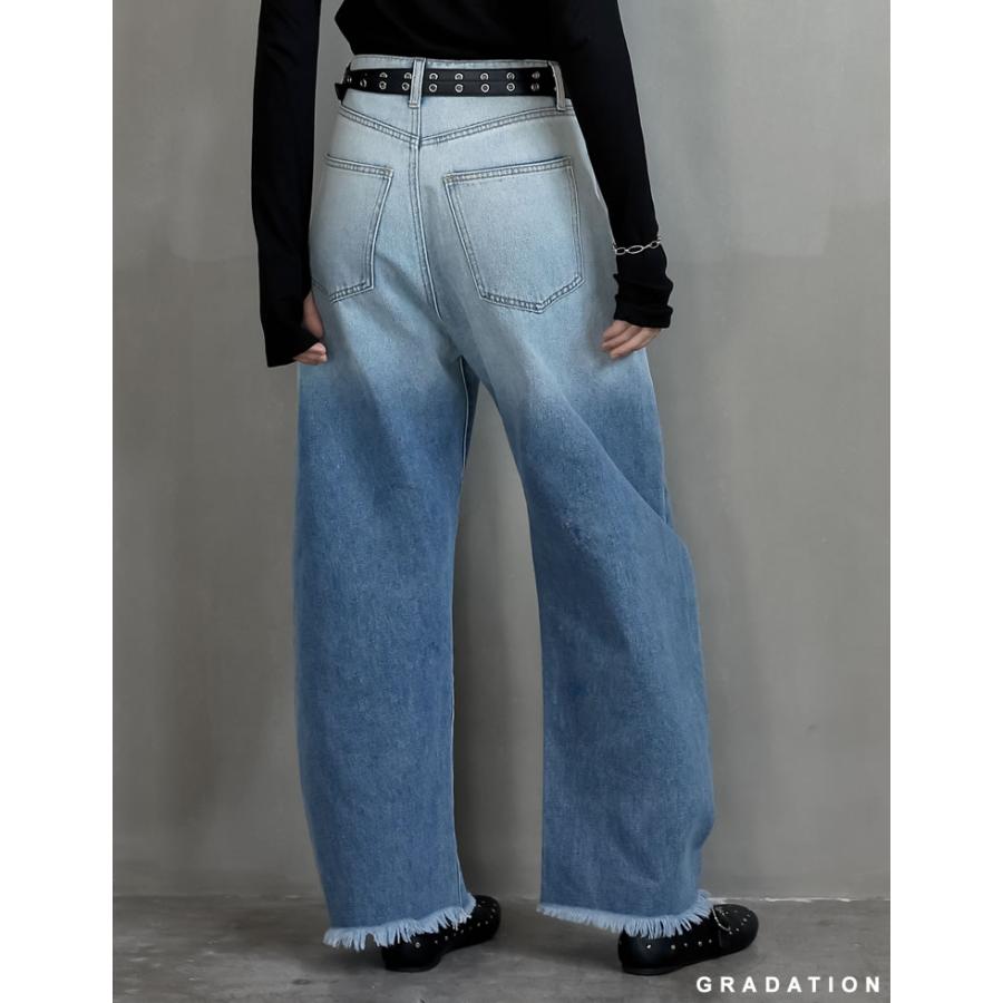 デニム バレルレッグ カーブデニム ジーンズ 14色 9サイズ 低身長 高身長 パンツ 裾フリンジ ワイド 新色追加 2025秋冬 | Re:EDIT | 29