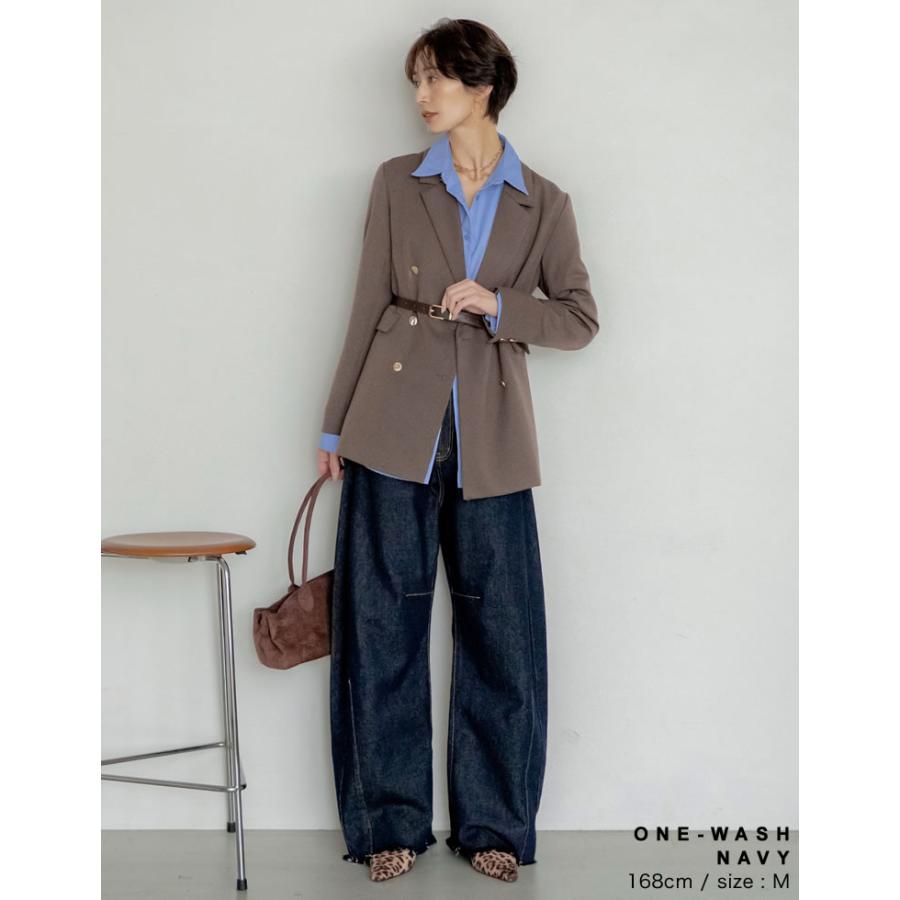 デニム バレルレッグ カーブデニム ジーンズ 14色 9サイズ 低身長 高身長 パンツ 裾フリンジ ワイド 新色追加 2025秋冬 | Re:EDIT | 17