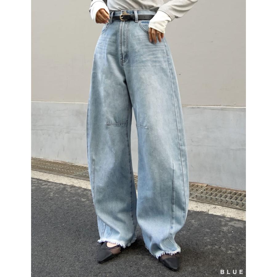 Re:EDIT（リエディ） 3月7日19時〜10％OFF デニム パンツ バレルレッグ