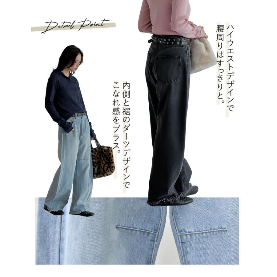 Re:EDIT（リエディ） 【クーポン対象】 デニム バレルレッグ カーブ