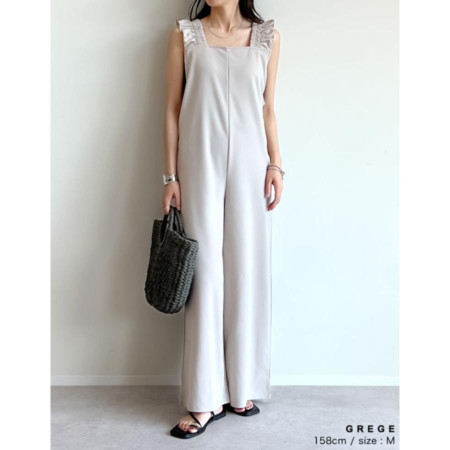 オールインワン レディース フリルストラップ バックリボン マシンウォッシャブル お家で洗える 洗濯機で洗える 低身長 2023春夏 | Re:EDIT | 14