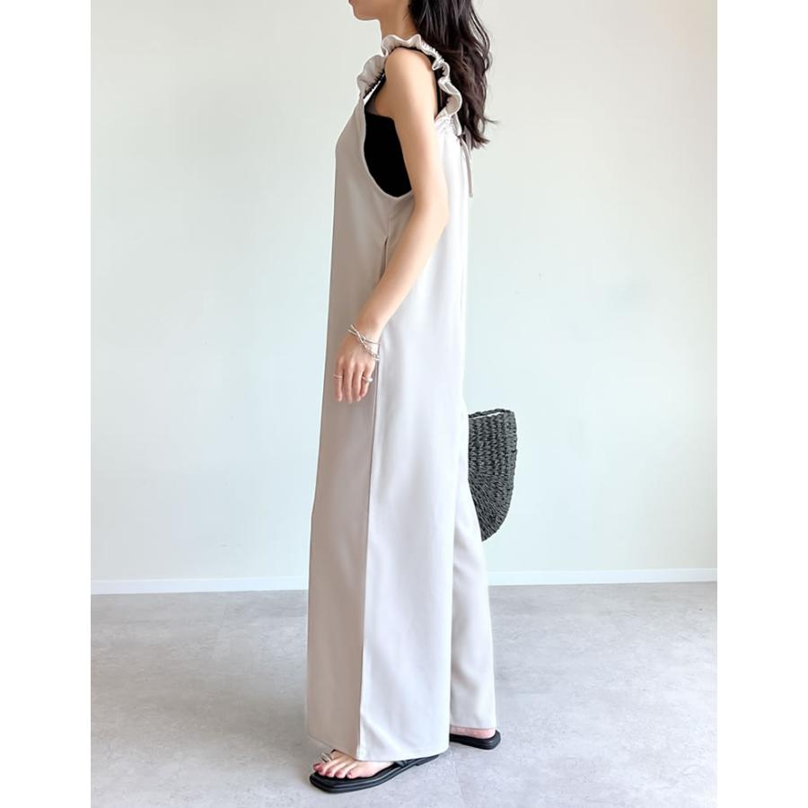 オールインワン レディース フリルストラップ バックリボン マシンウォッシャブル お家で洗える 洗濯機で洗える 低身長 2023春夏 | Re:EDIT | 15