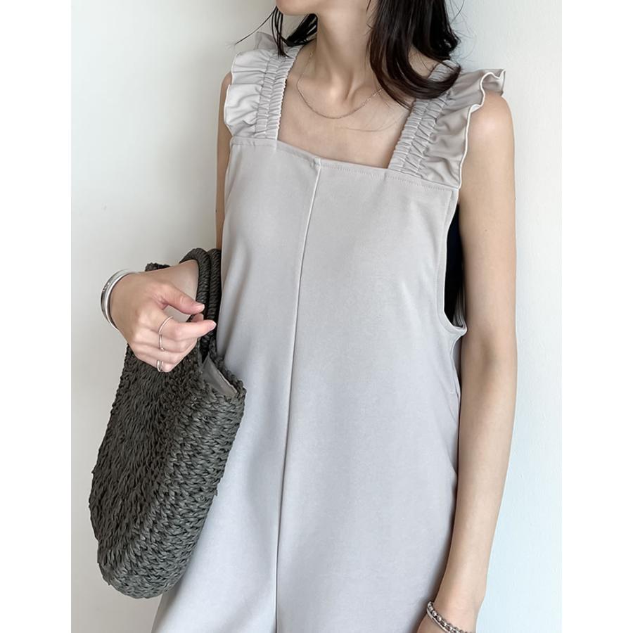 オールインワン レディース フリルストラップ バックリボン マシンウォッシャブル お家で洗える 洗濯機で洗える 低身長 2023春夏 | Re:EDIT | 16