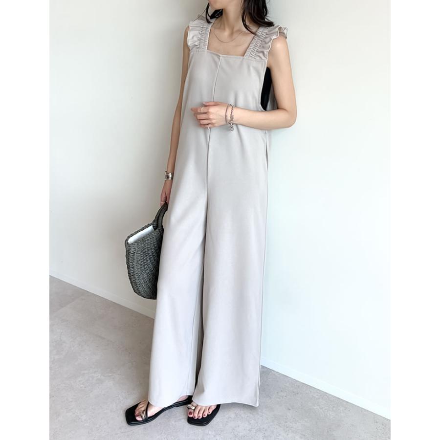 オールインワン レディース フリルストラップ バックリボン マシンウォッシャブル お家で洗える 洗濯機で洗える 低身長 2023春夏 | Re:EDIT | 17