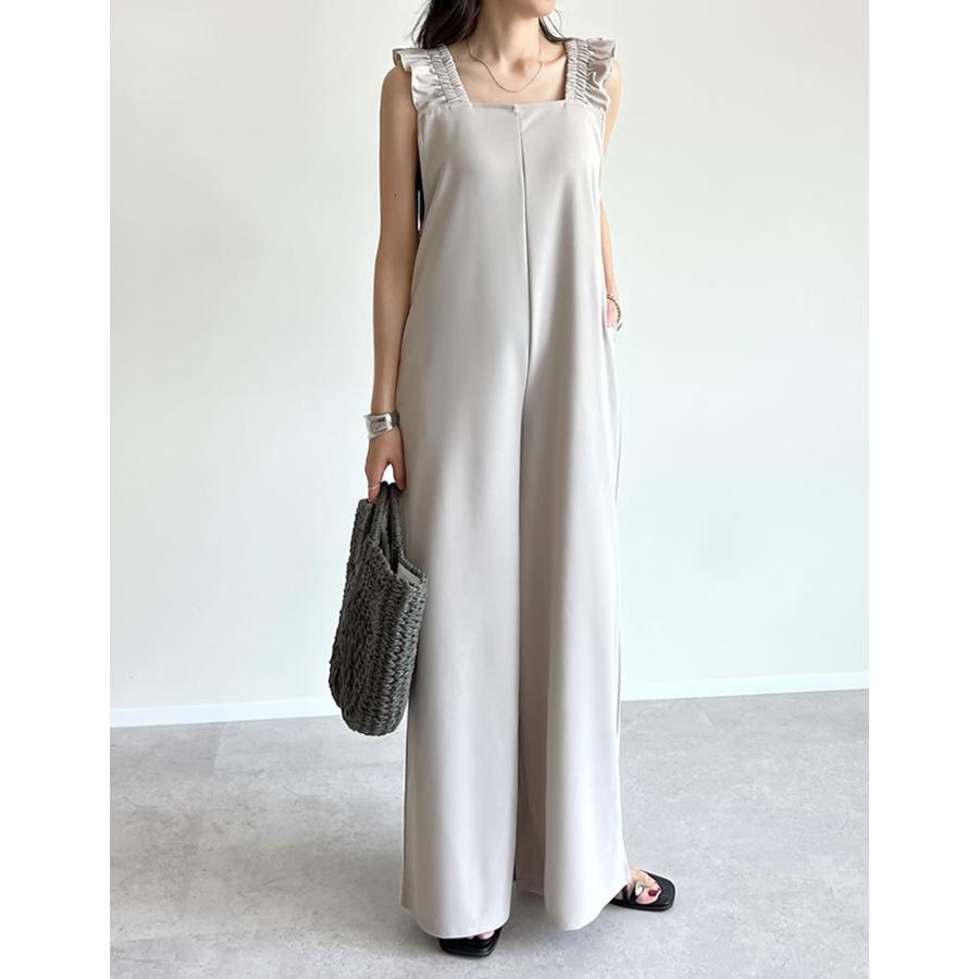 オールインワン レディース フリルストラップ バックリボン マシンウォッシャブル お家で洗える 洗濯機で洗える 低身長 2023春夏 | Re:EDIT | 05