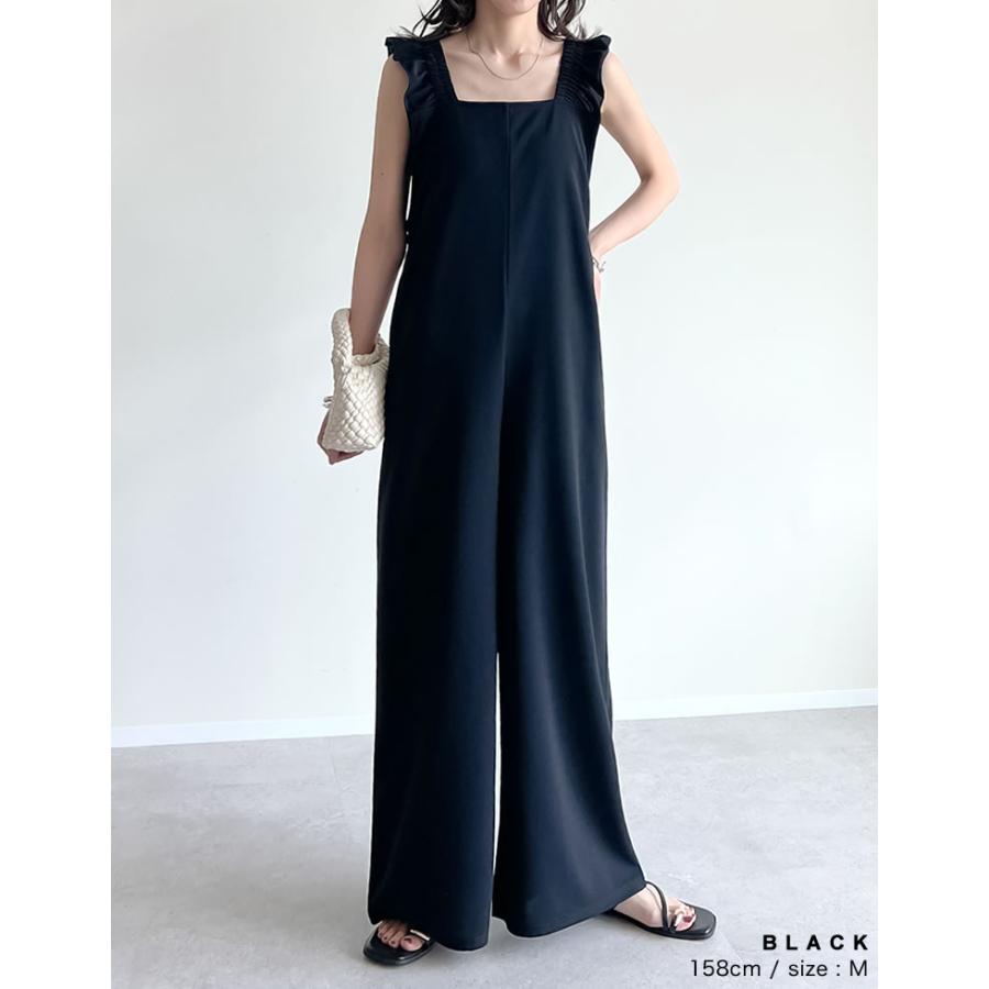 オールインワン レディース フリルストラップ バックリボン マシンウォッシャブル お家で洗える 洗濯機で洗える 低身長 2023春夏 | Re:EDIT | 08