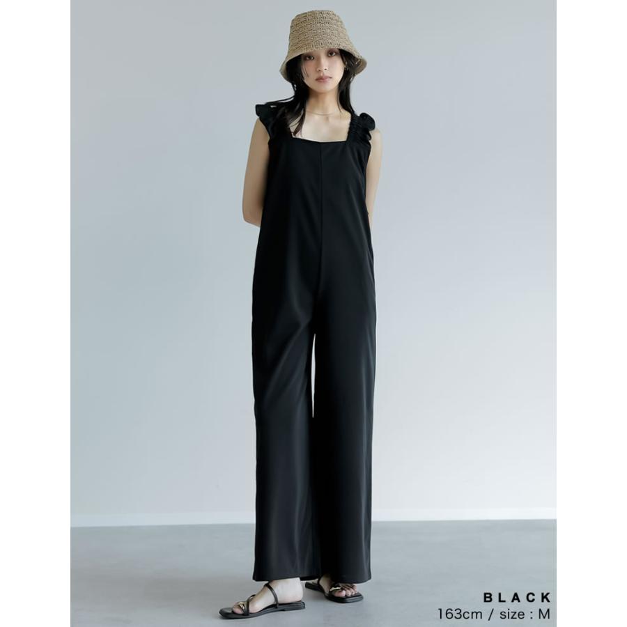 オールインワン レディース フリルストラップ バックリボン マシンウォッシャブル お家で洗える 洗濯機で洗える 低身長 2023春夏 | Re:EDIT | 09