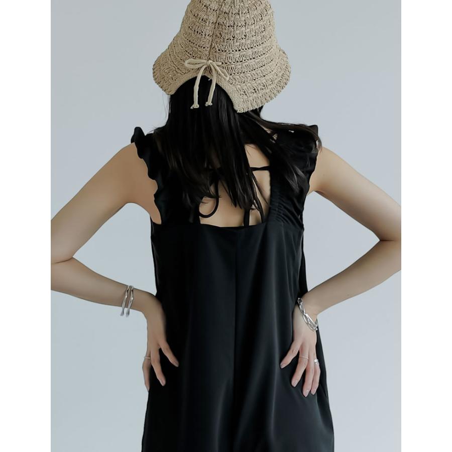 オールインワン レディース フリルストラップ バックリボン マシンウォッシャブル お家で洗える 洗濯機で洗える 低身長 2023春夏 | Re:EDIT | 10