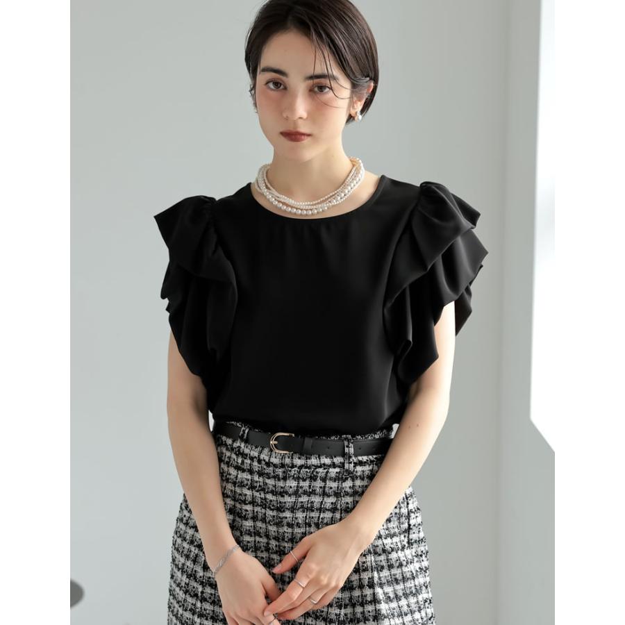 半袖 ブラウス レディース 2色 M/L トップス パフスリーブ 丸首 涙開き セレモニー MEISM 春夏 | MEISM | 13