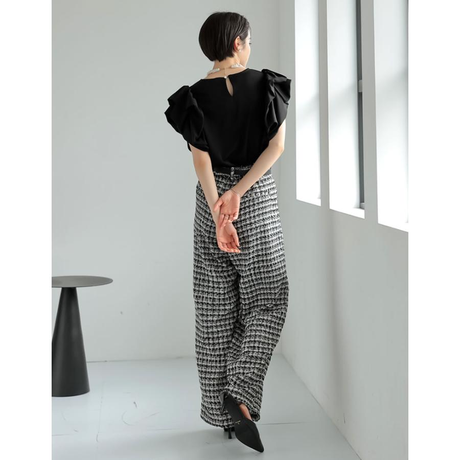 半袖 ブラウス レディース 2色 M/L トップス パフスリーブ 丸首 涙開き セレモニー MEISM 春夏 | MEISM | 14