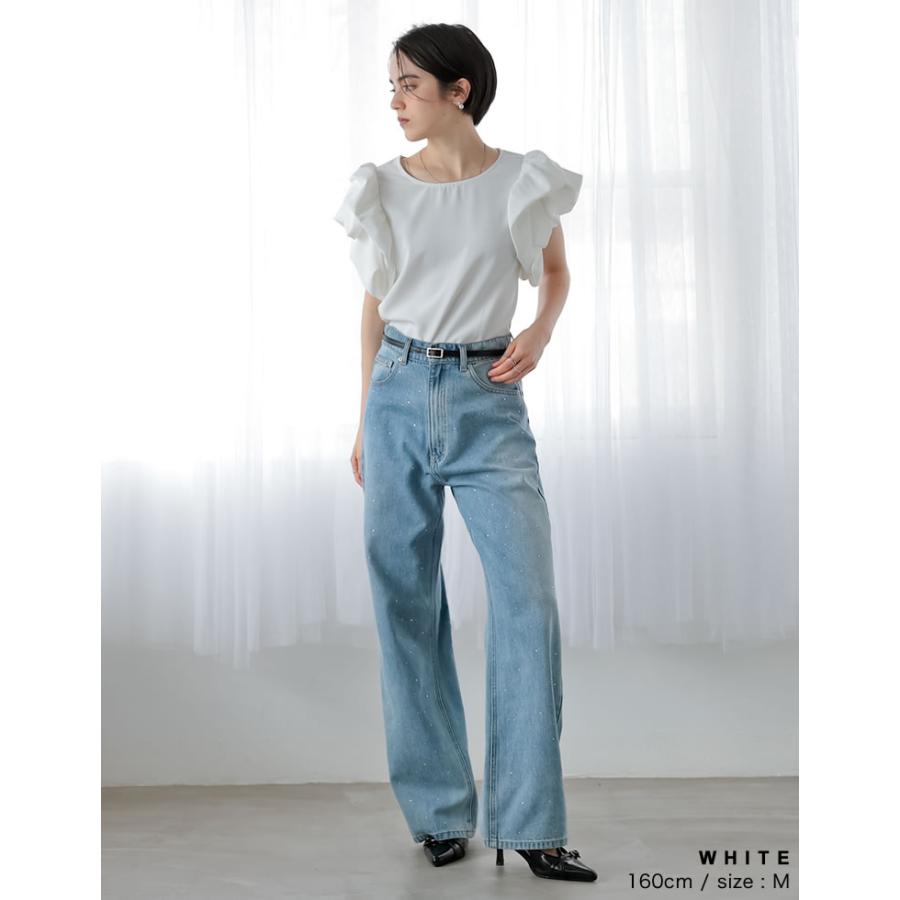 半袖 ブラウス レディース 2色 M/L トップス パフスリーブ 丸首 涙開き セレモニー MEISM 春夏 | MEISM | 16
