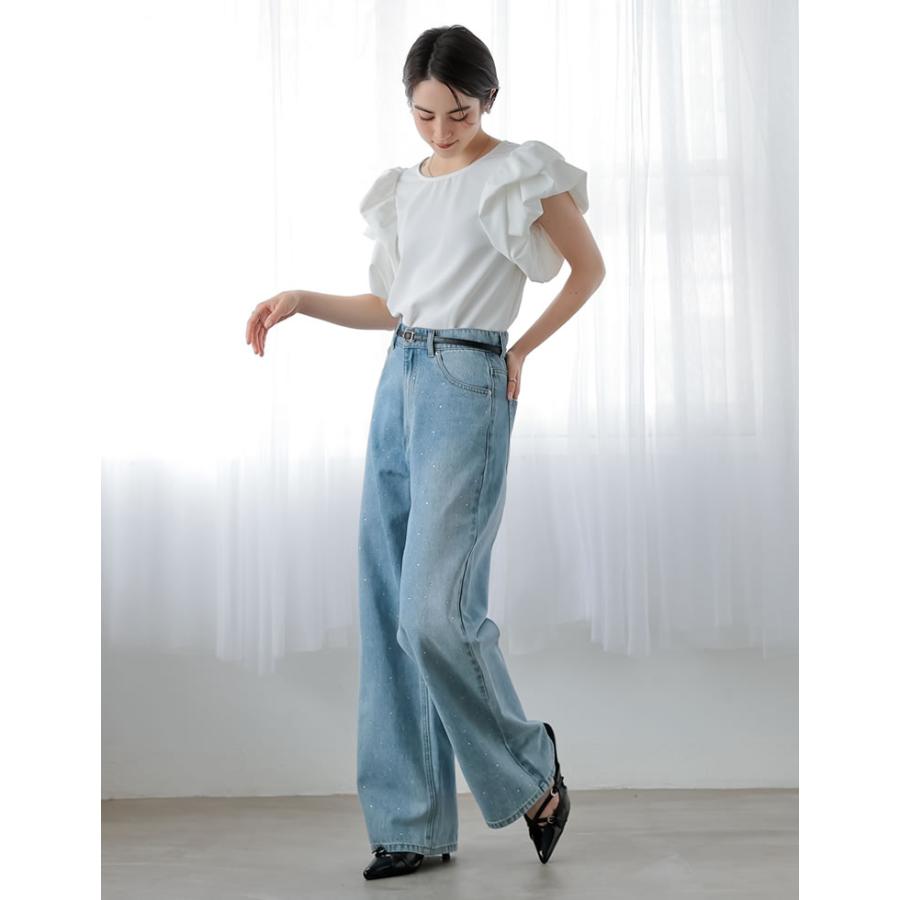 半袖 ブラウス レディース 2色 M/L トップス パフスリーブ 丸首 涙開き セレモニー MEISM 春夏 | MEISM | 18