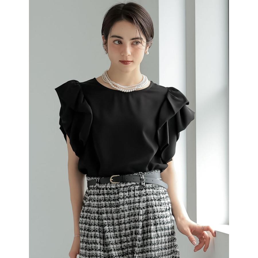 半袖 ブラウス レディース 2色 M/L トップス パフスリーブ 丸首 涙開き セレモニー MEISM 春夏 | MEISM | 11
