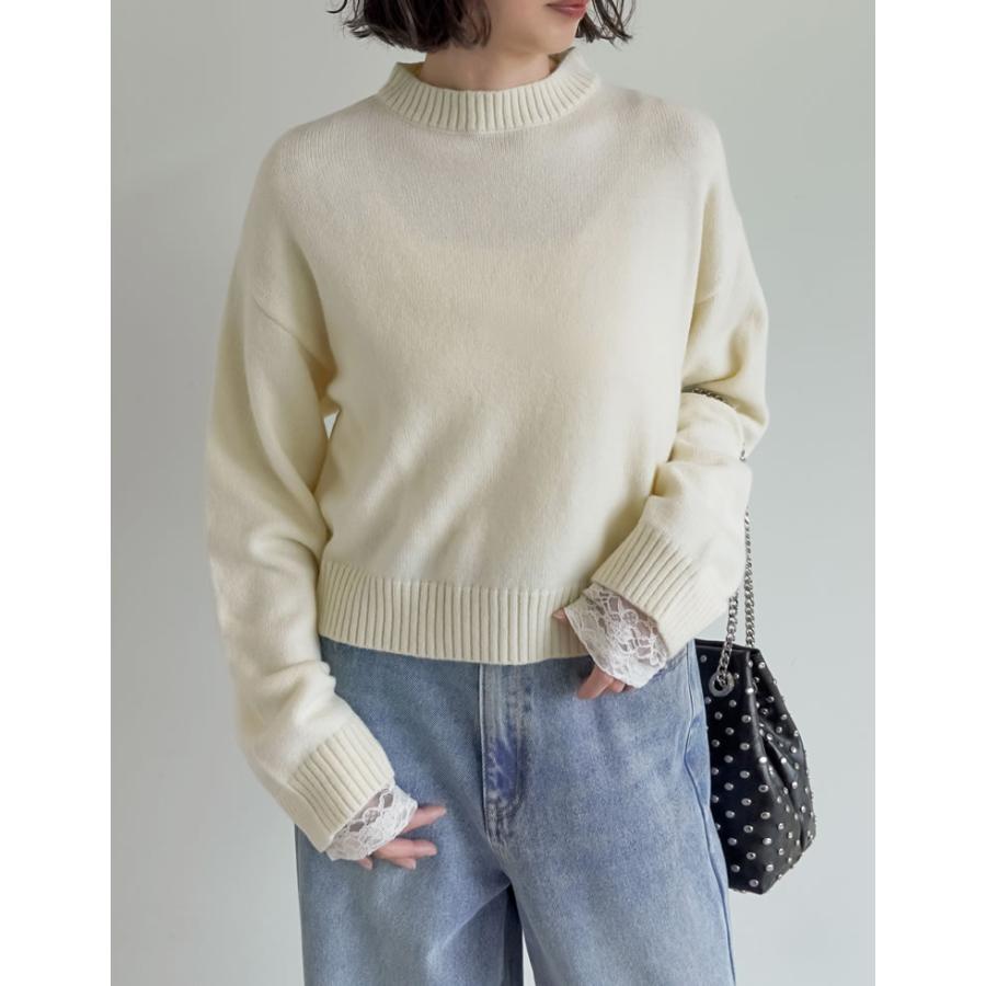 ニット トップス レディース 長袖 10色 M/L プルオーバー セーター クロップド丈 カラーニット 秋冬 | Re:EDIT | 20