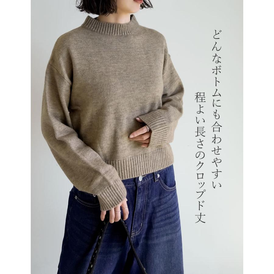 ニット トップス レディース 長袖 10色 M/L プルオーバー セーター クロップド丈 カラーニット 秋冬 | Re:EDIT | 12