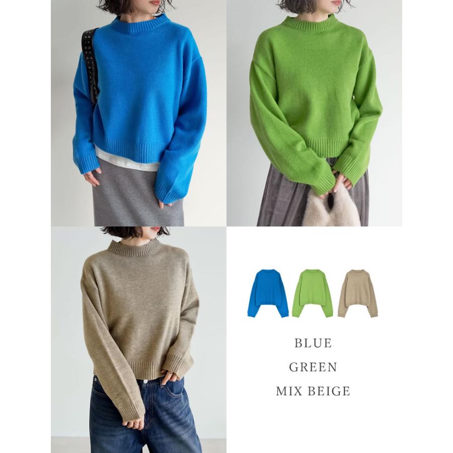 ニット トップス レディース 長袖 10色 M/L プルオーバー セーター クロップド丈 カラーニット 秋冬 | Re:EDIT | 15