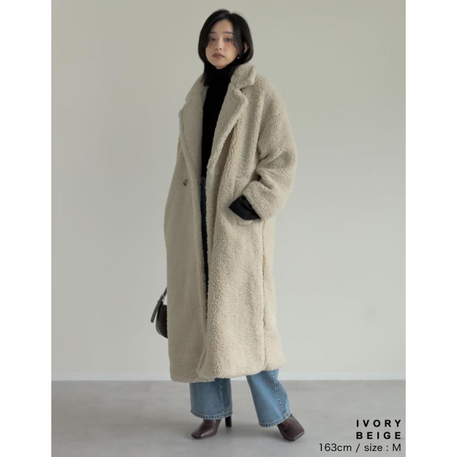 Re:EDIT ボアコート レディース チェスターコート ロングコート Re:EDIT ボアコート レディース チェスターコート ロングコート