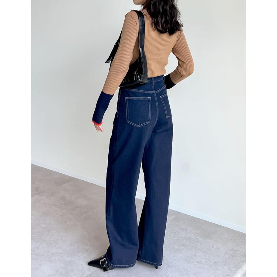 トップス レディース ニット トップス セーター 配色 リブニット カラーニット インナー 秋冬 売れてる 定番 ロングセラー マストアイテム | Re:EDIT | 13