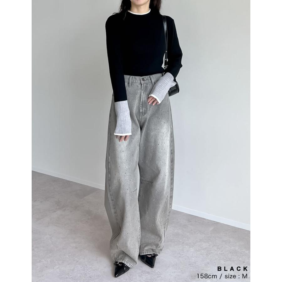 トップス レディース ニット トップス セーター 配色 リブニット カラーニット インナー 秋冬 売れてる 定番 ロングセラー マストアイテム | Re:EDIT | 14