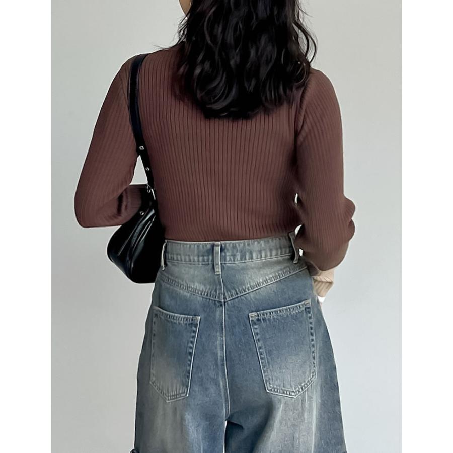 トップス レディース ニット トップス セーター 配色 リブニット カラーニット インナー 秋冬 売れてる 定番 ロングセラー マストアイテム | Re:EDIT | 18