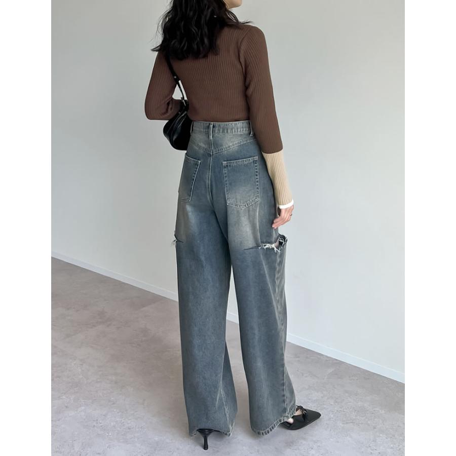 トップス レディース ニット トップス セーター 配色 リブニット カラーニット インナー 秋冬 売れてる 定番 ロングセラー マストアイテム | Re:EDIT | 19