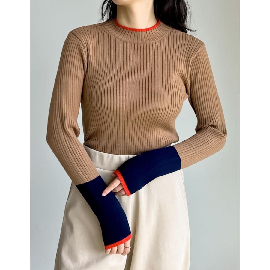 トップス レディース ニット トップス セーター 配色 リブニット カラーニット インナー 秋冬 売れてる 定番 ロングセラー マストアイテム | Re:EDIT | 04