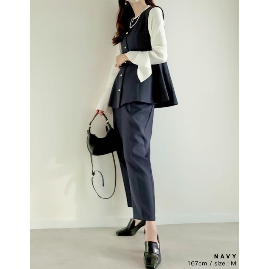 Re:EDIT スラックス レディース パンツ テーパード セットアップ