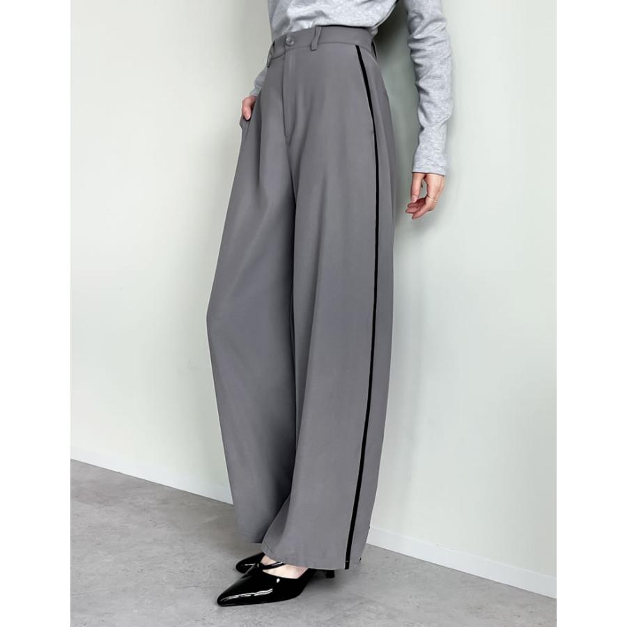 パンツ カーブ バレルレッグ レディース 10色 低身長 高身長 XL ワイド スラックス 体型カバー 秋冬 | Re:EDIT | 22