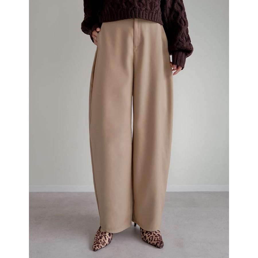 パンツ カーブ バレルレッグ レディース 10色 低身長 高身長 XL ワイド スラックス 体型カバー 秋冬 | Re:EDIT | 24