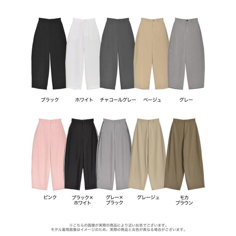 パンツ カーブ バレルレッグ レディース 10色 低身長 高身長 XL ワイド スラックス 体型カバー 秋冬 | Re:EDIT | 27