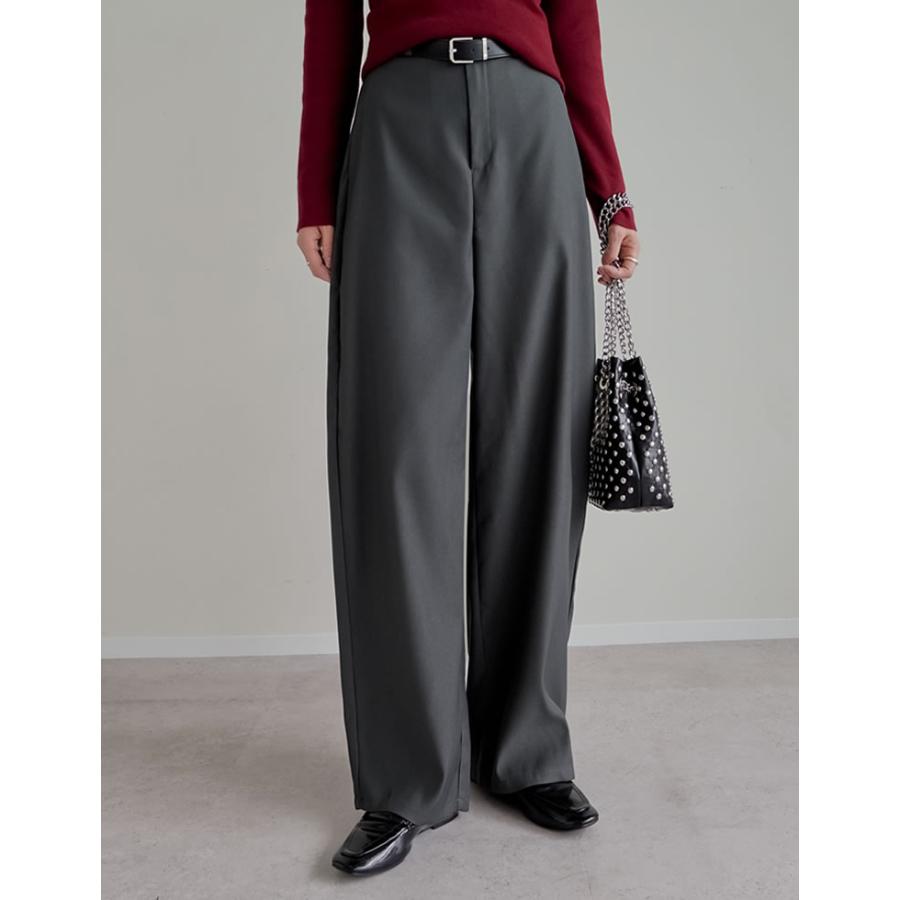 パンツ カーブ バレルレッグ レディース 10色 低身長 高身長 XL ワイド スラックス 体型カバー 秋冬 | Re:EDIT | 18