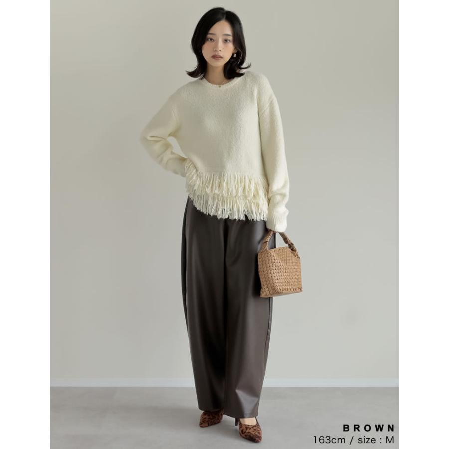 Re:EDIT（リエディ） カーブパンツ レディース パンツ 秋冬 フェイク