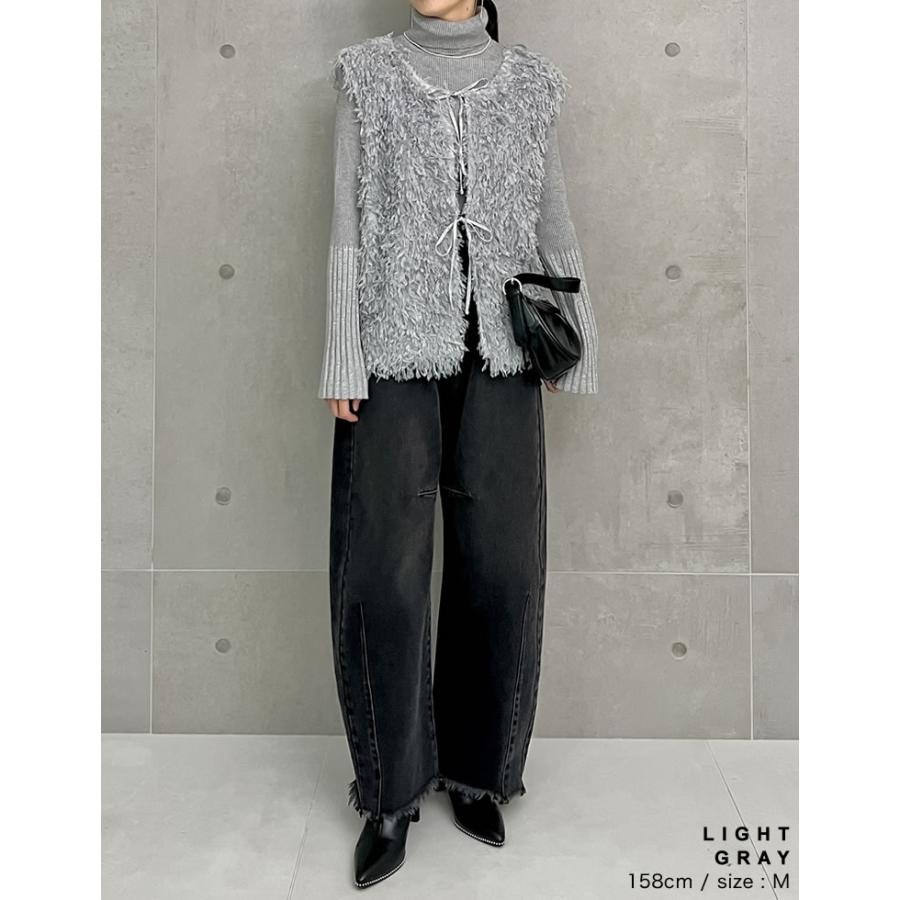 Re:EDIT（リエディ） ベスト レディース トップス フェザー リボン付き