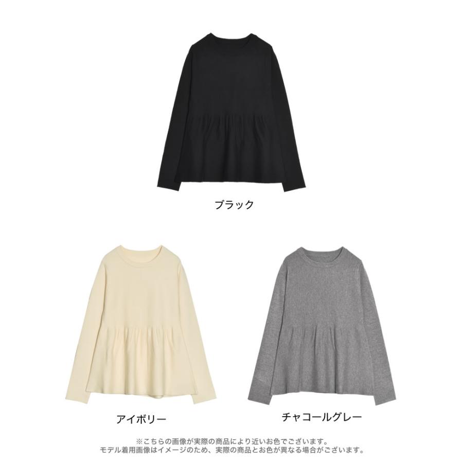 ペプラムニットトップス レディース ニットトップス オフィスカジュアル セットアップ対応 裾フレア チュニック 2023秋冬 : 138562 ...