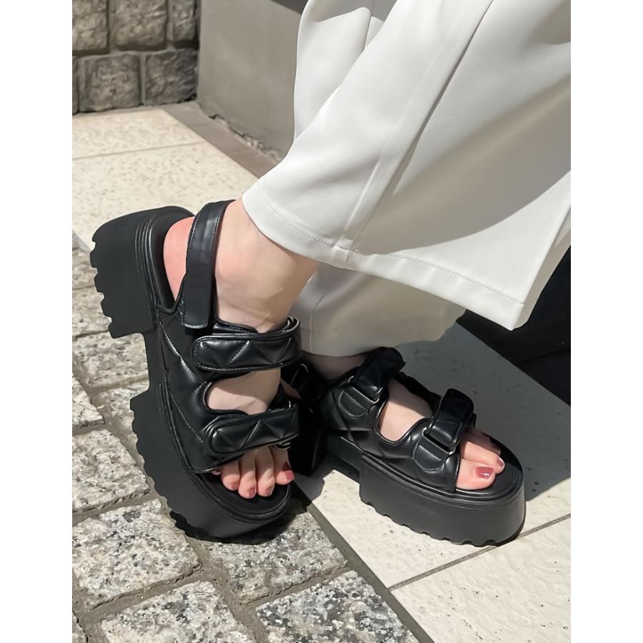 Rhein スエード サンダル デボスロゴ入り δ Re:EDIT サンダル レディース スポーツサンダル スポサン