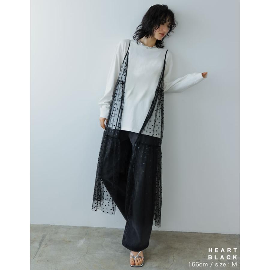 再値下げ！Re:EDITリエディ　新品シアードットスリーブロングワンピース Re:EDIT ワンピース レディース ドレス 長袖 ロング シアー袖